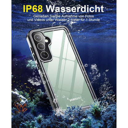 Wasserdichte Hülle für Samsung Galaxy S24, 360° Schutz, Schwarz