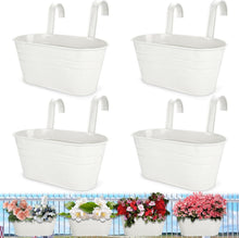 Hängender Metall Blumentopf 4er Set 27.5cm Weiß Drainage-Loch Garden