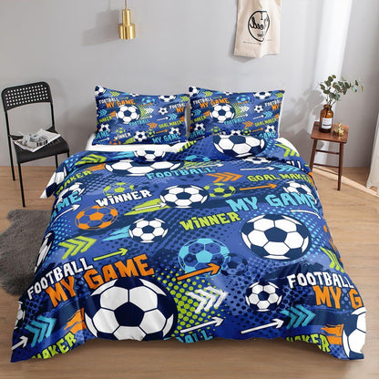 Bettwäsche-Set blauer Cartoon Fußball 200x200 cm