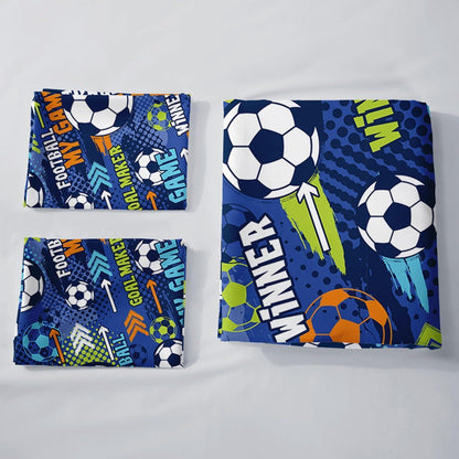 Bettwäsche-Set blauer Cartoon Fußball 200x200 cm