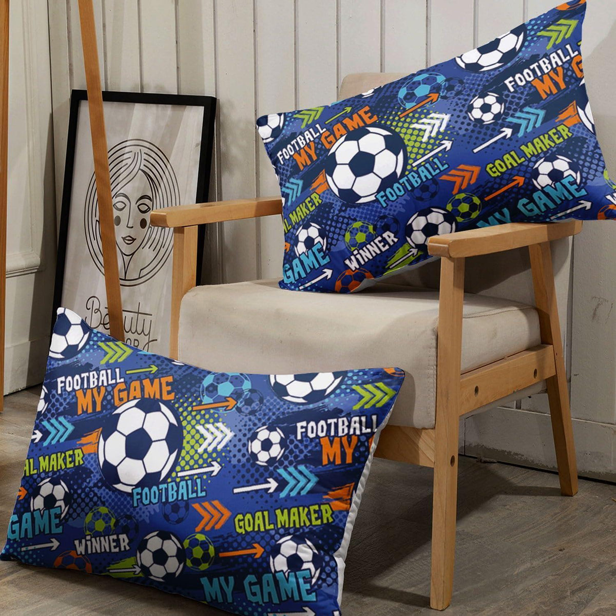 Bettwäsche-Set blauer Cartoon Fußball 200x200 cm
