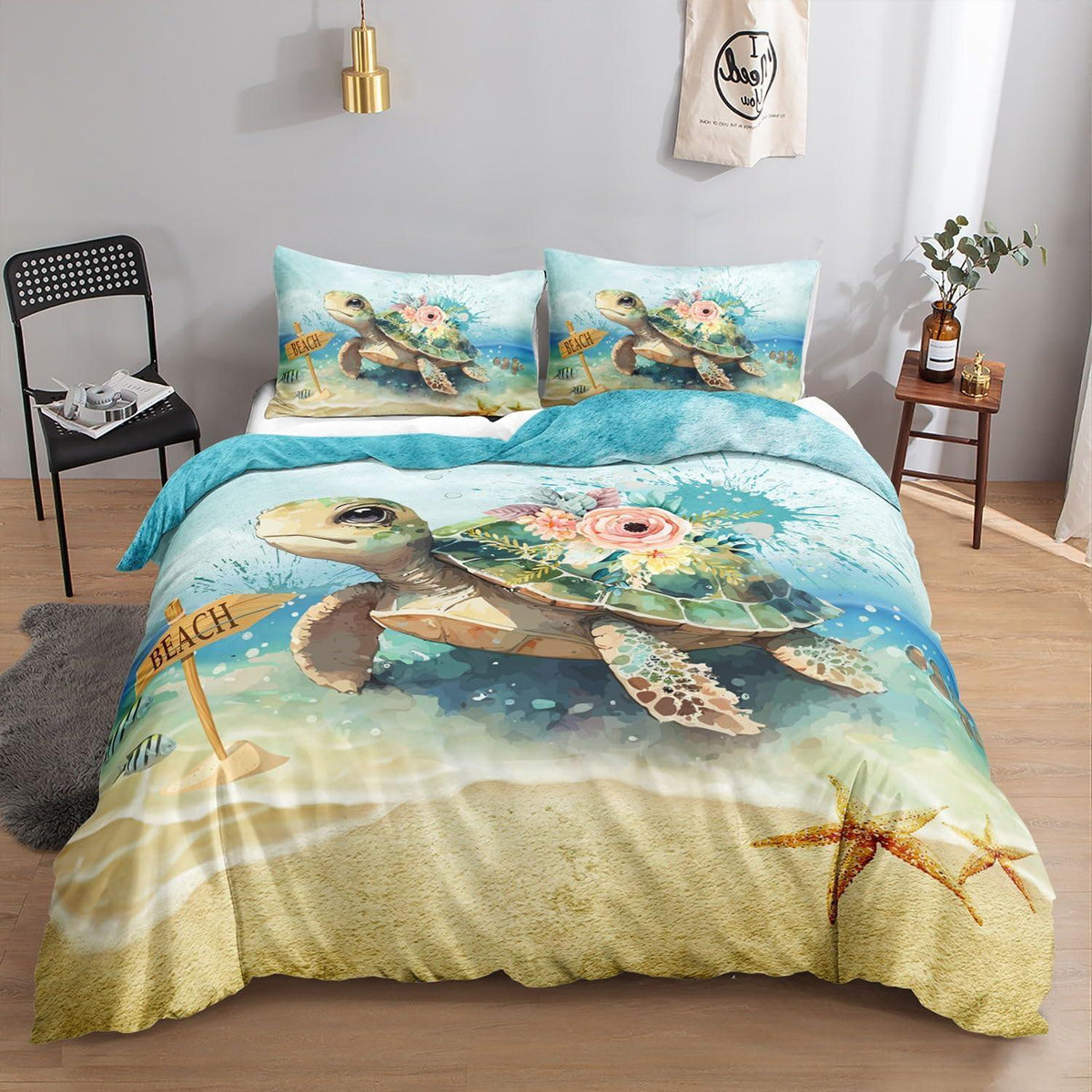 Bettwäsche-Set Meeresschildkröte 200x200 cm | Kinder & Erwachsene