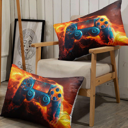 Flammen-Gamepad Bettwäsche-Set 200x200cm mit Kissenbezügen
