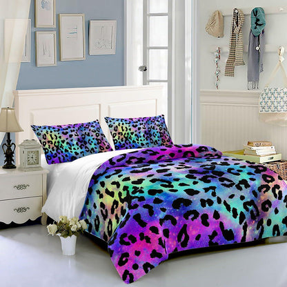 Leopardenmuster Bettwäsche-Set 200x200cm mit 2 Kissenbezügen