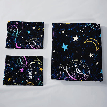Bettwäsche-Set Katzenmuster 200x200 cm mit 2 Kissenbezügen
