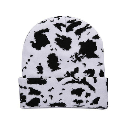 Wintermütze Damen Herren Leopardenmuster Strickmütze Grün
