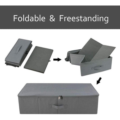 Aufbewahrungsboxen für Kleidung & Decken, 3 Stück, Schwarz/Grau