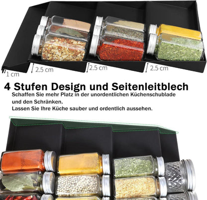 Gewürzregal Schublade Organizer Einstellbare Breite 30cm-60cm