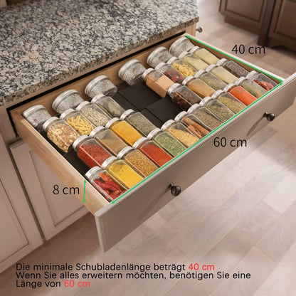 Gewürzregal Schublade Organizer Einstellbare Breite 30cm-60cm sauber