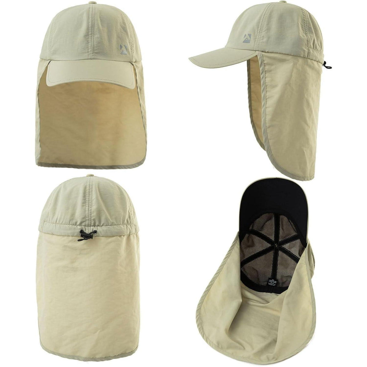 Wasserdichte Baseball Cap XL/XXL mit Nackenklappe & UV-Schutz Beige