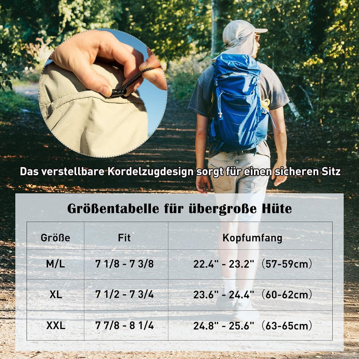 Wasserdichte Baseball Cap XL/XXL mit Nackenklappe & UV-Schutz