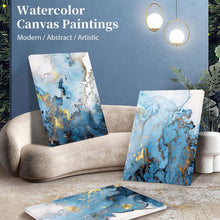 Abstrakte Bilder Blau Gold Modern 40x30 Leinwand