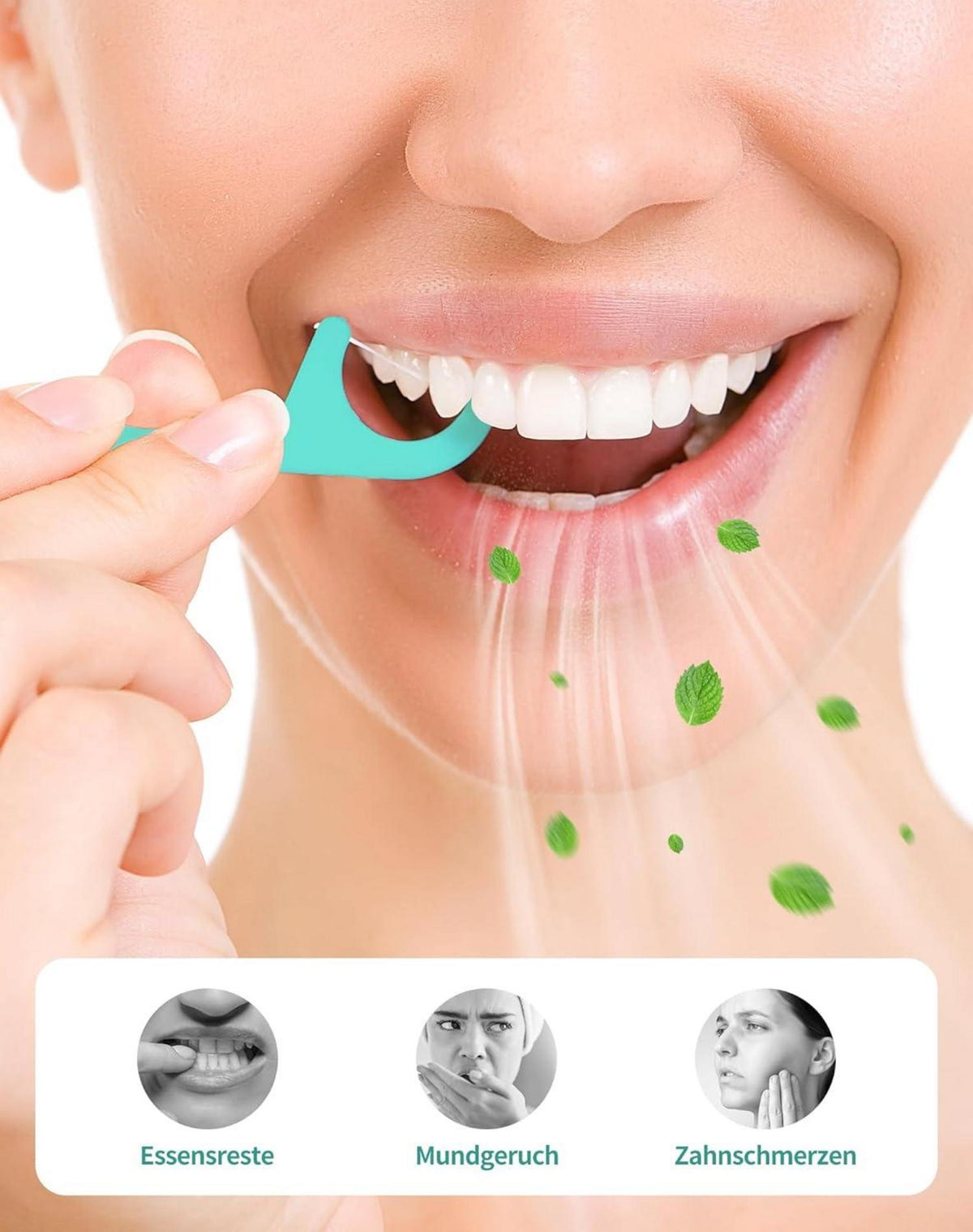 Zahnseide Sticks Minze 200 Stück Zahnreinigung Flossers Mint Dental Floss