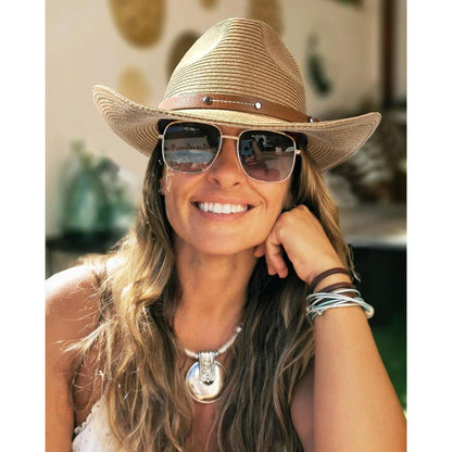 Cowboyhut Damen Herren – Verstellbar, Faltbar & Windband