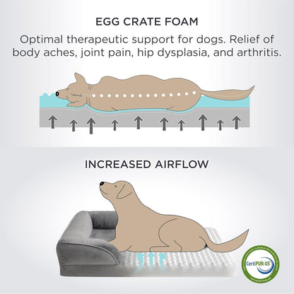 Orthopädisches Hundebett L 97x71 cm, braun