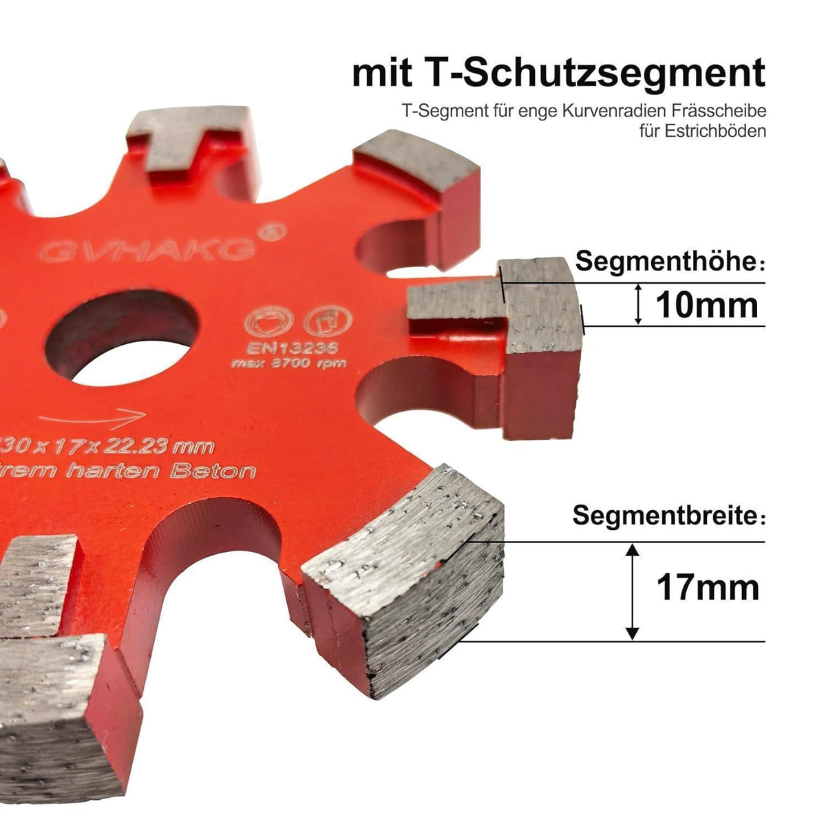 Diamant Frässcheibe 130mm für Fußbodenheizung, 17mm Nutbreite