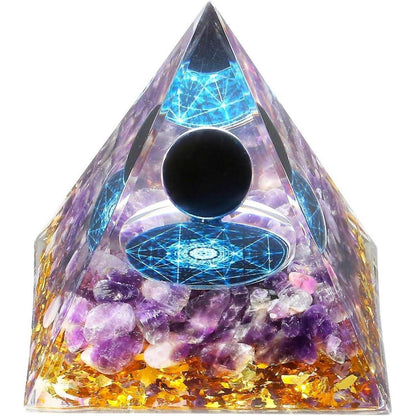 Heilkristall Pyramide Obsidian Amethyst 2.4 Zoll