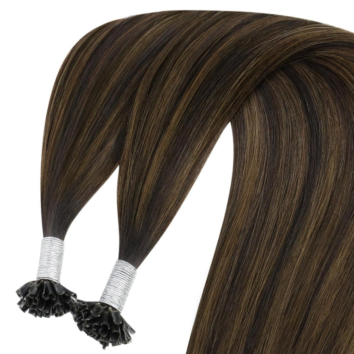 Echthaar Bonding Extensions Braun Ombre 35cm