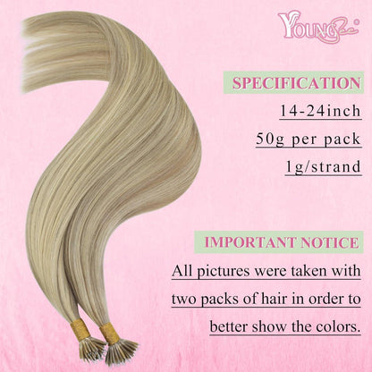 Echthaar Nanoring Extensions Blond 55 cm – 50 Strähnen