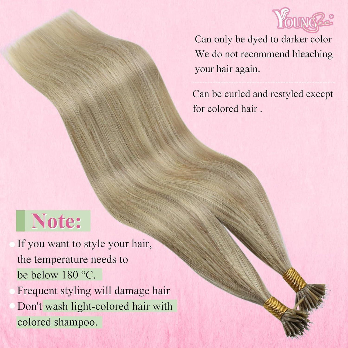 Echthaar Nanoring Extensions Blond 55 cm – 50 Strähnen