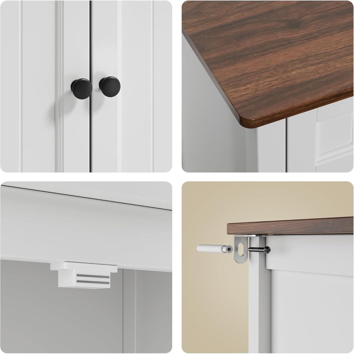 Bealife Sideboard mit Arbeitsplatte | Buffet Schrank Braun