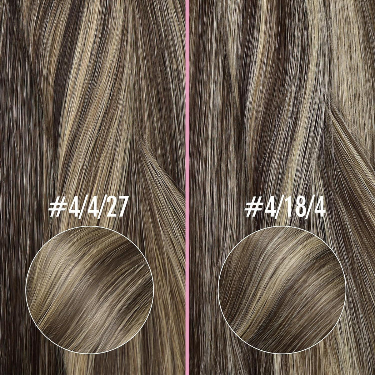 Nanoring Extensions Echthaar Balayage Ombre Dunkelbraun Aschblond 60cm
