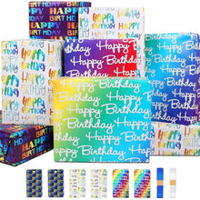 Geschenkpapier Geburtstag Set mit 6 Bögen & Zubehör