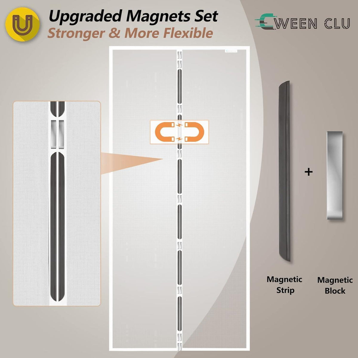 Fliegengitter Tür 80x210 cm – Magnet, Bohrenfrei & Haustierfreundlich