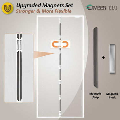 Fliegengitter Tür 80x210 cm – Magnet, Bohrenfrei & Haustierfreundlich