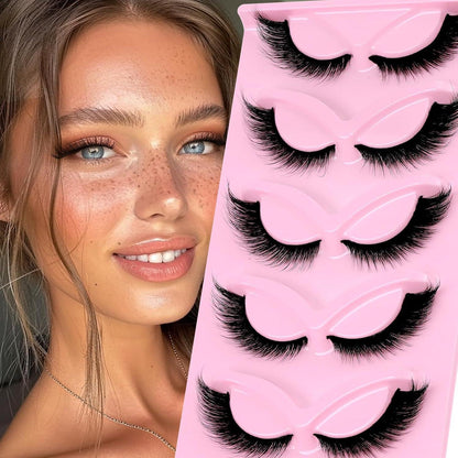 3D Wispy Fox Eye Wimpern 13mm – 5 Paar, Natürlicher Look