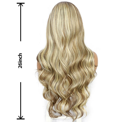 Blond Balayage Körperwelle Lace Front Perücke – 26 Zoll Synthetisch