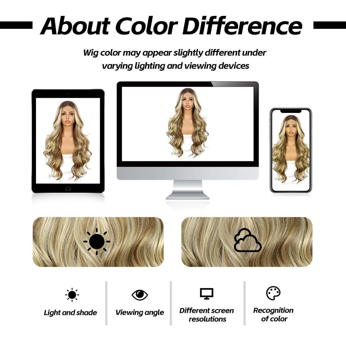 Blond Balayage Körperwelle Lace Front Perücke – 26 Zoll Synthetisch