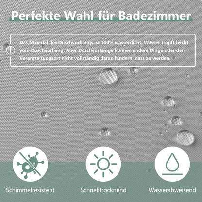 Duschvorhang 180x220 cm Anti-schimmel Badewanne Grau