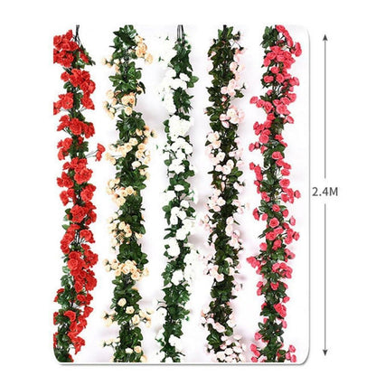 2x 1.8m Künstliche Rosen Girlande – Romantische Blütenrebe für Deko
