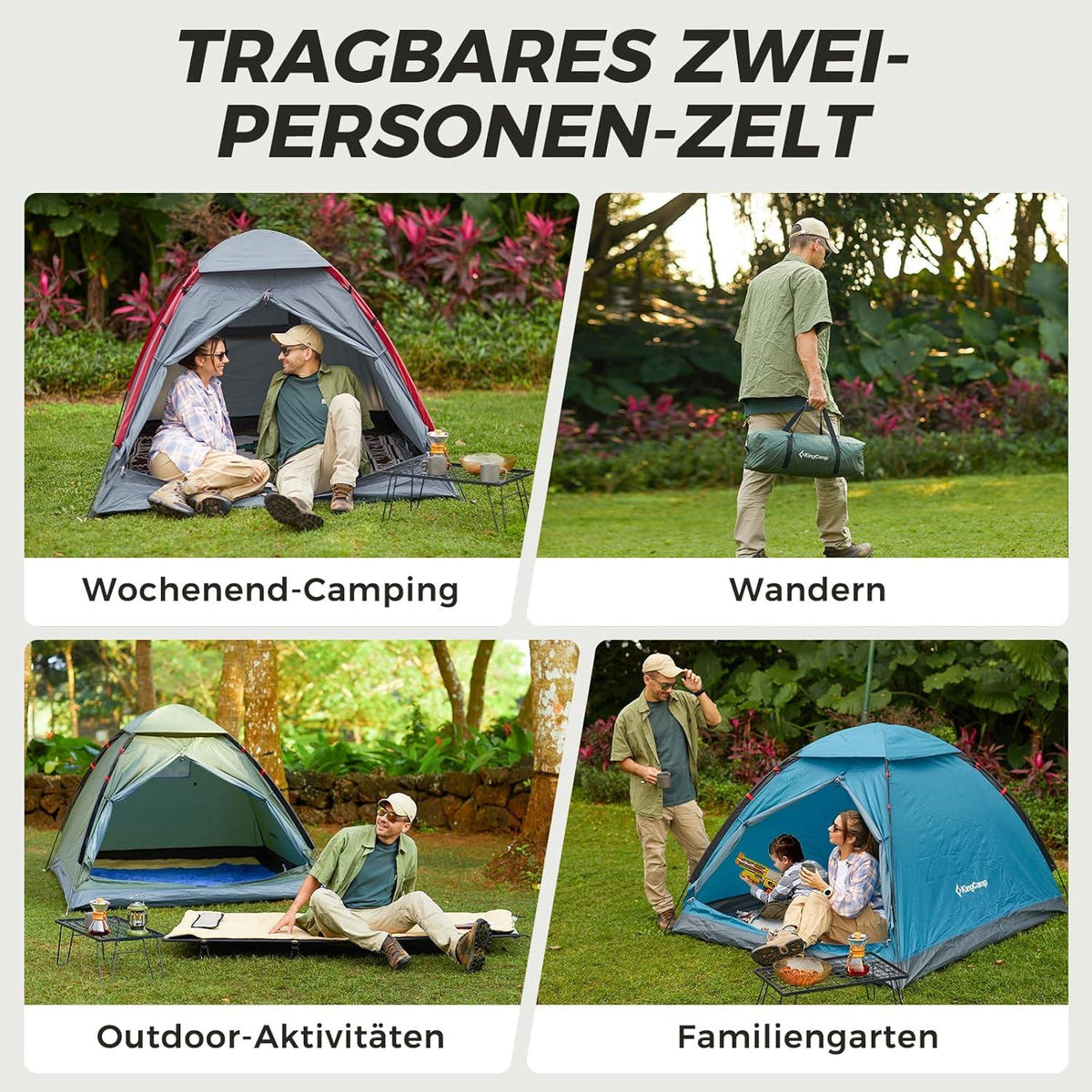 Ultraleichtes Camping Zelt 2 Personen Wasserdicht Kompakt Trekking Outdoor