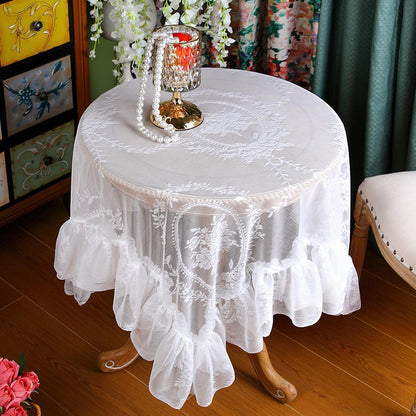 Vintage Spitze Tischdecke Blumenstickerei 150x150cm