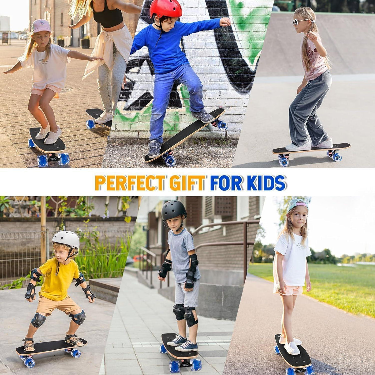 Blinkendes Skateboard für Anfänger – 9-lagig, 31 Zoll