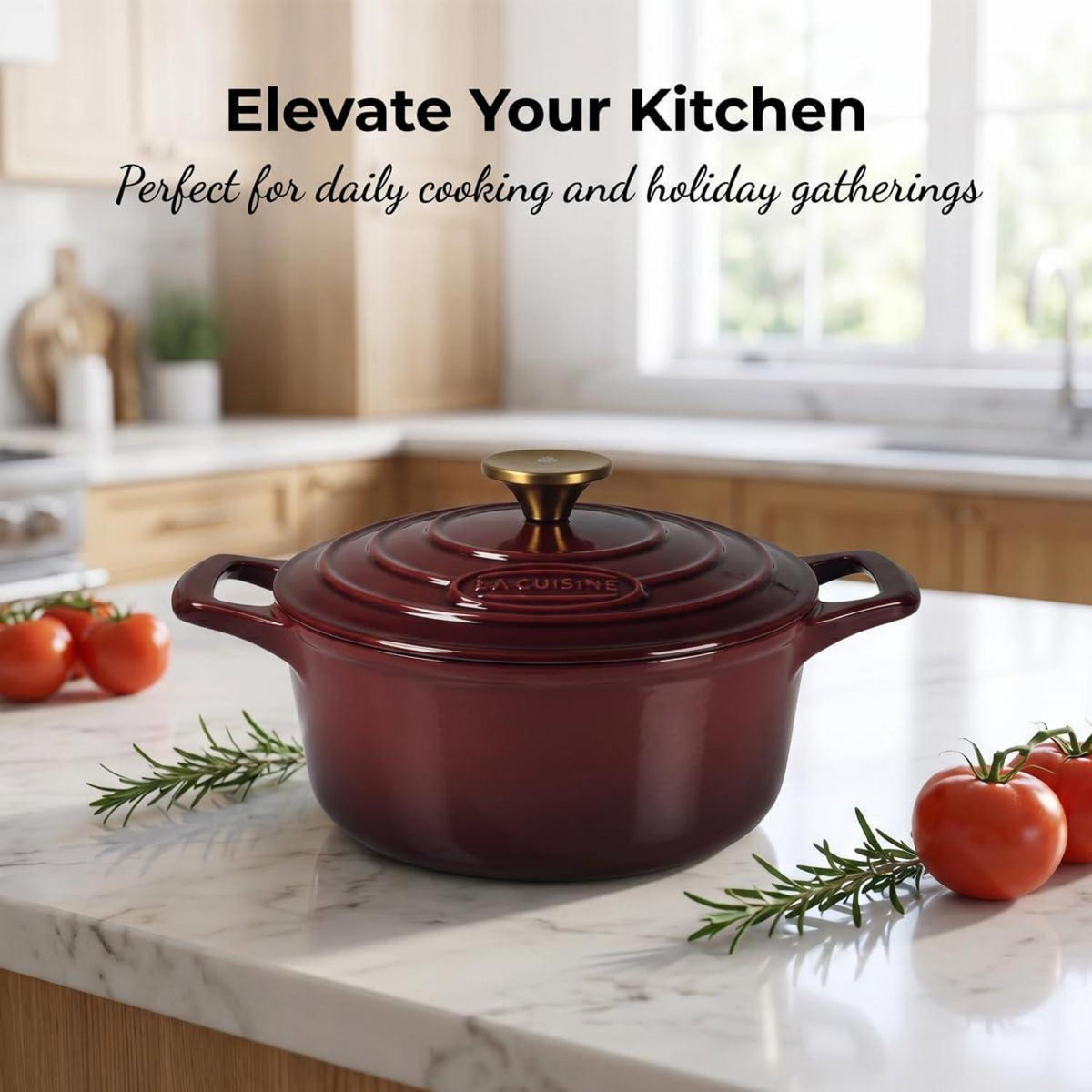 Gusseisen Kochtopf 20cm - Bräter/Cocotte für Ofen & Herd