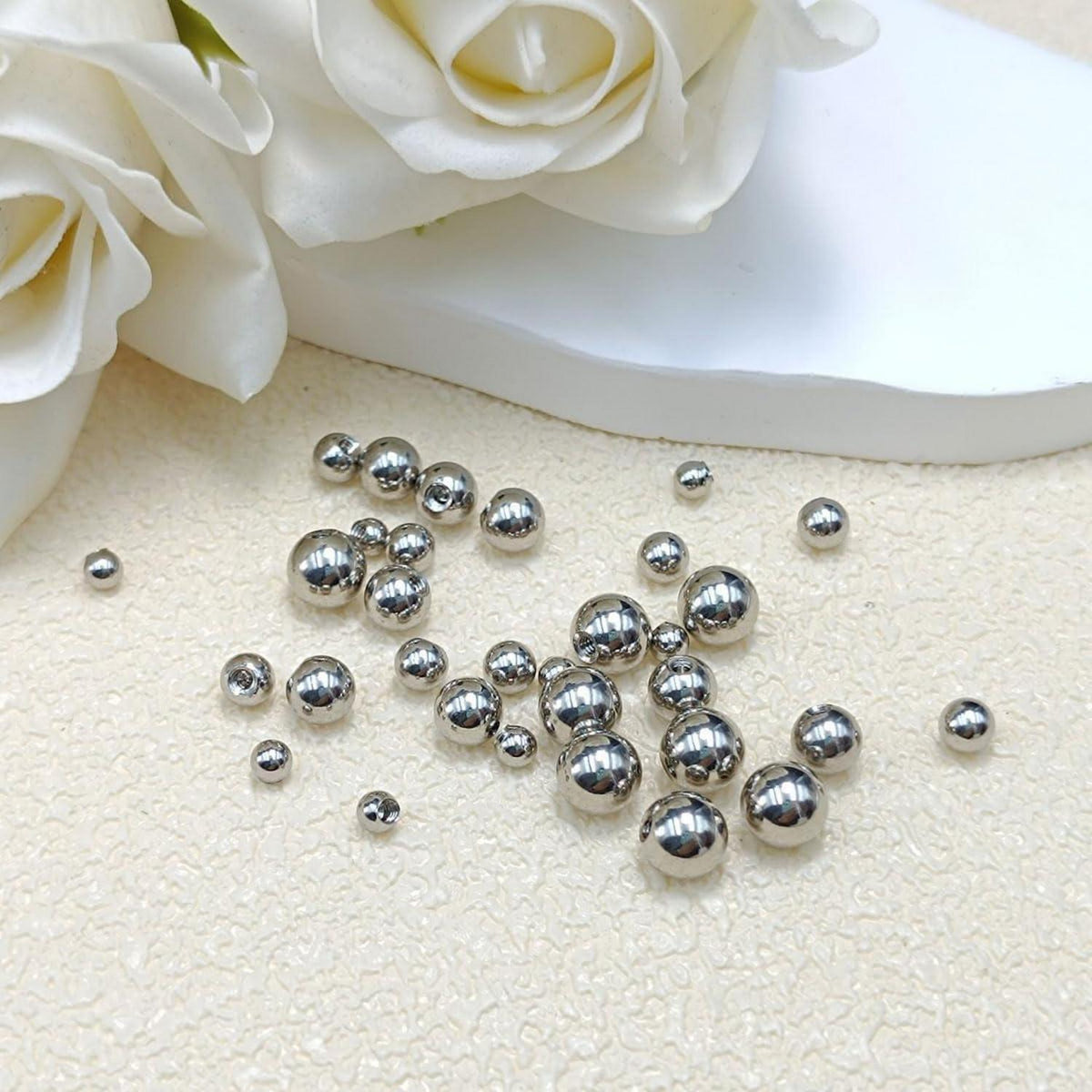 Piercing Kugeln 1,2/1,6mm Silber Ersatzkugel 3-6mm für Nase, Lippe, Augenbraue
