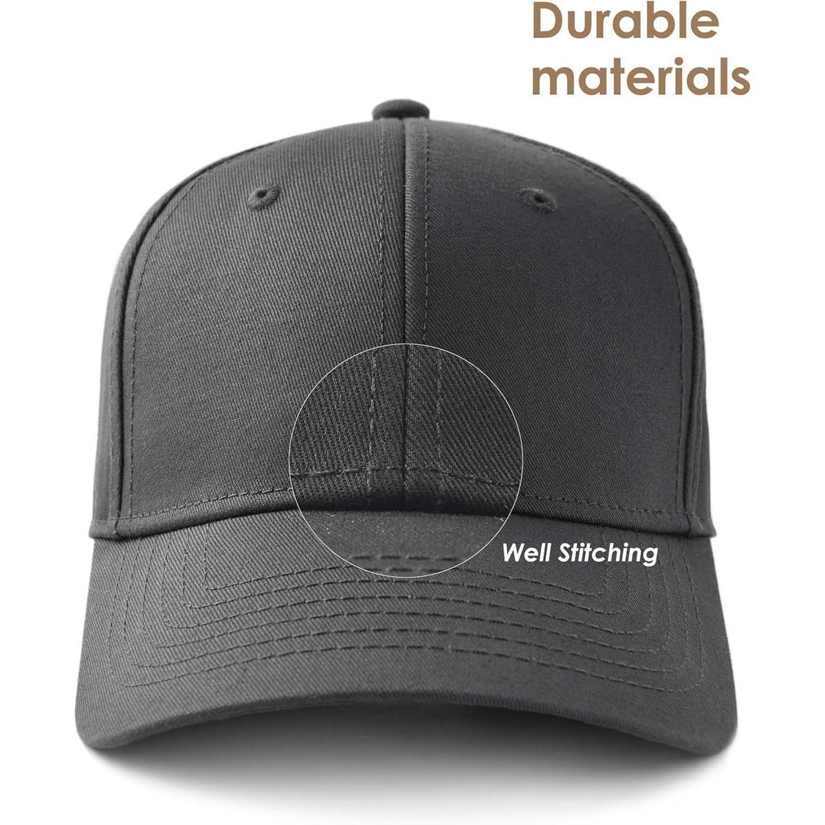 Baumwoll Basecap Unisex – Verstellbare Baseballkappe Grau