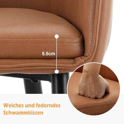 Esszimmerstühle Set 4er Braun mit Armlehnen in Lederoptik