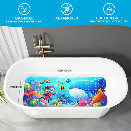 Rutschfeste Badewannenmatte Kinder 100x40cm – Sicher & Komfortabel