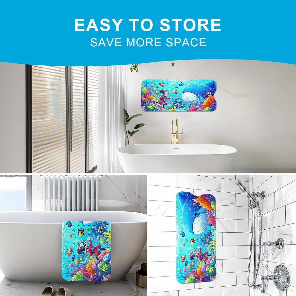 Rutschfeste Badewannenmatte Kinder 100x40cm – Sicher & Komfortabel