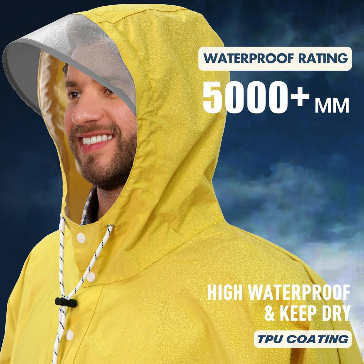 Wasserdichter Regenponcho mit Kapuze für Damen und Herren