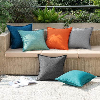 Outdoor Kissenbezüge wasserdicht 45x45 cm grau 2er Set