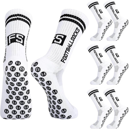 Kinder Fußballsocken Anti Rutsch 3 Paar Weiß Größe 31-34