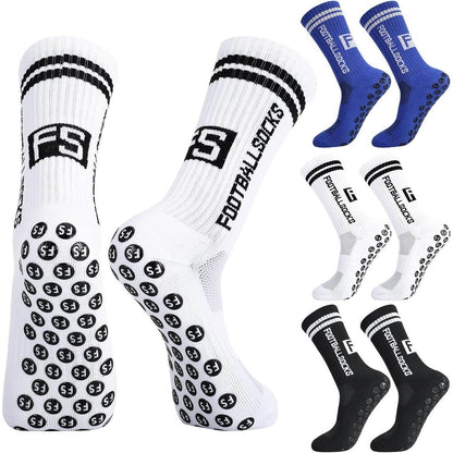 3 Paar Kinder Fußballsocken mit Anti-Rutsch-Grip, atmungsaktiv, Größe 31-34