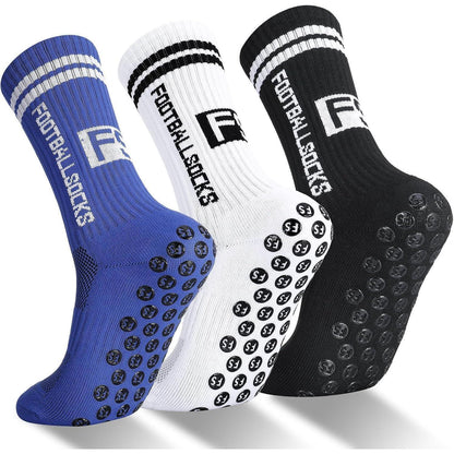 3 Paar Kinder Fußballsocken mit Anti-Rutsch-Grip, atmungsaktiv, Größe M