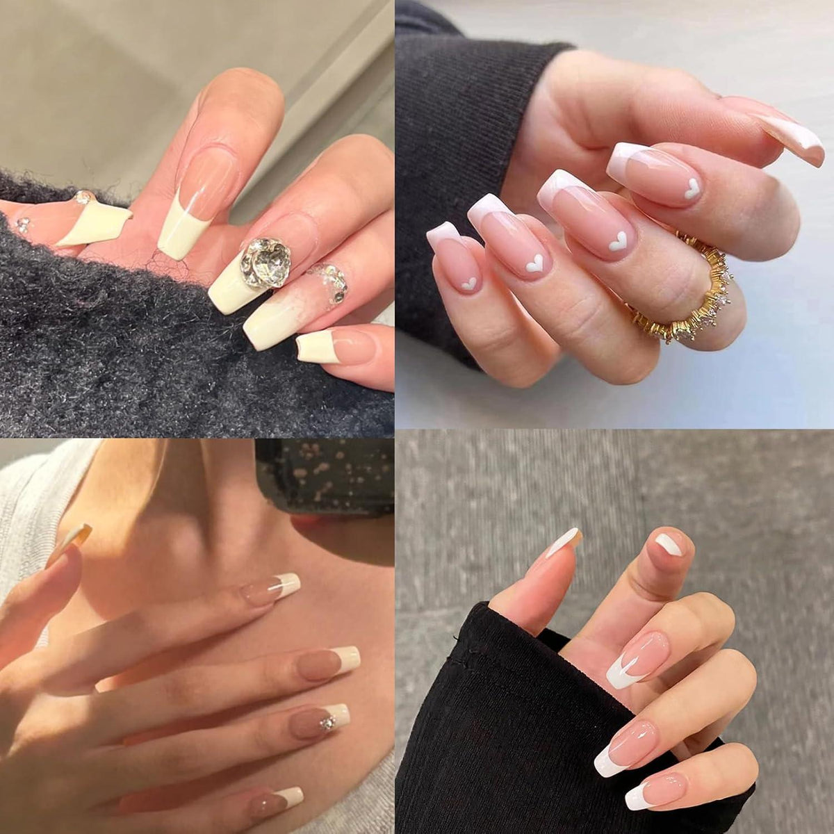 240er Set Französische Falsche Nägel – Aufkleben & Maniküre