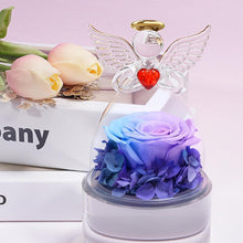 Ewige Rose Engel Figur Geschenkbox Blau Violett